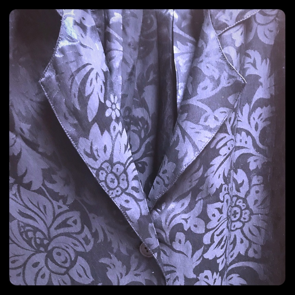 Silk Black 3/4 length Sleep Shirt